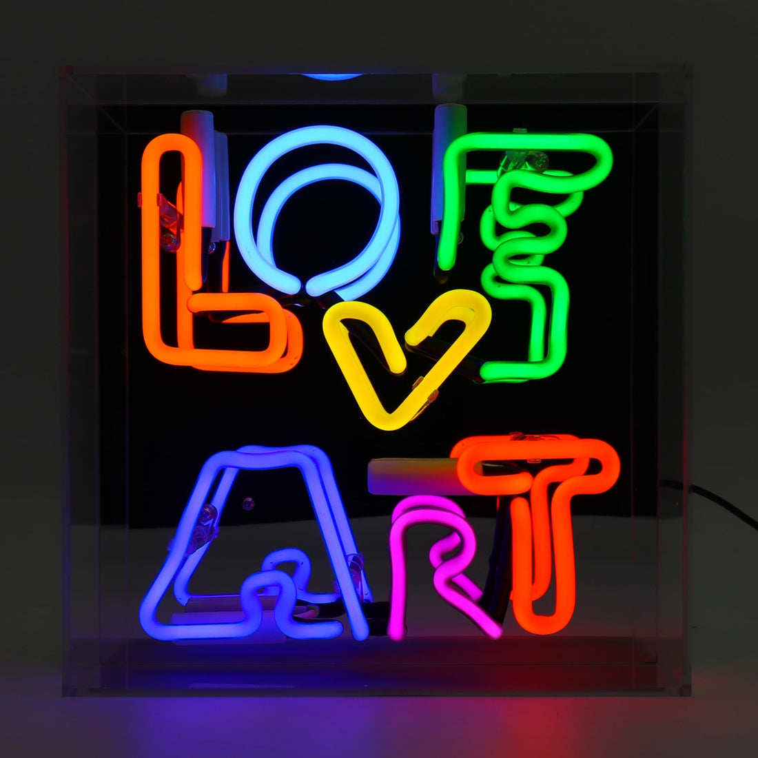 'Love Art' Glass Neon Box Sign - Locomocean Ltd