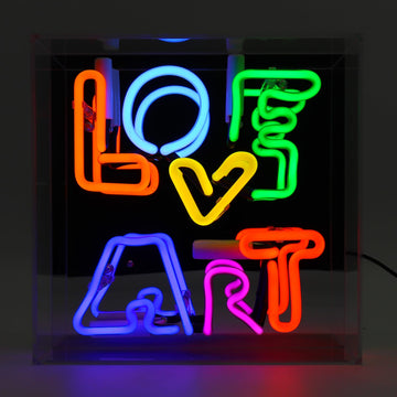 'Love Art' Glass Neon Box Sign - Locomocean Ltd