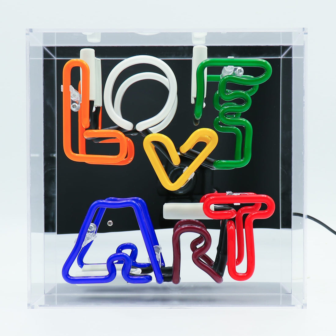 'Love Art' Glass Neon Box Sign - Locomocean Ltd