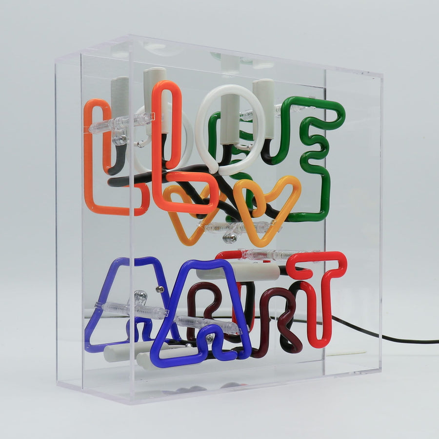 'Love Art' Glass Neon Box Sign - Locomocean Ltd