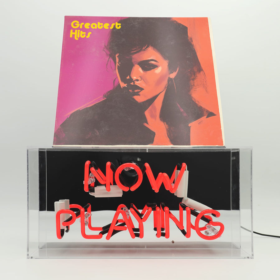 'Now Playing' Glass Neon Box Sign - Locomocean Ltd