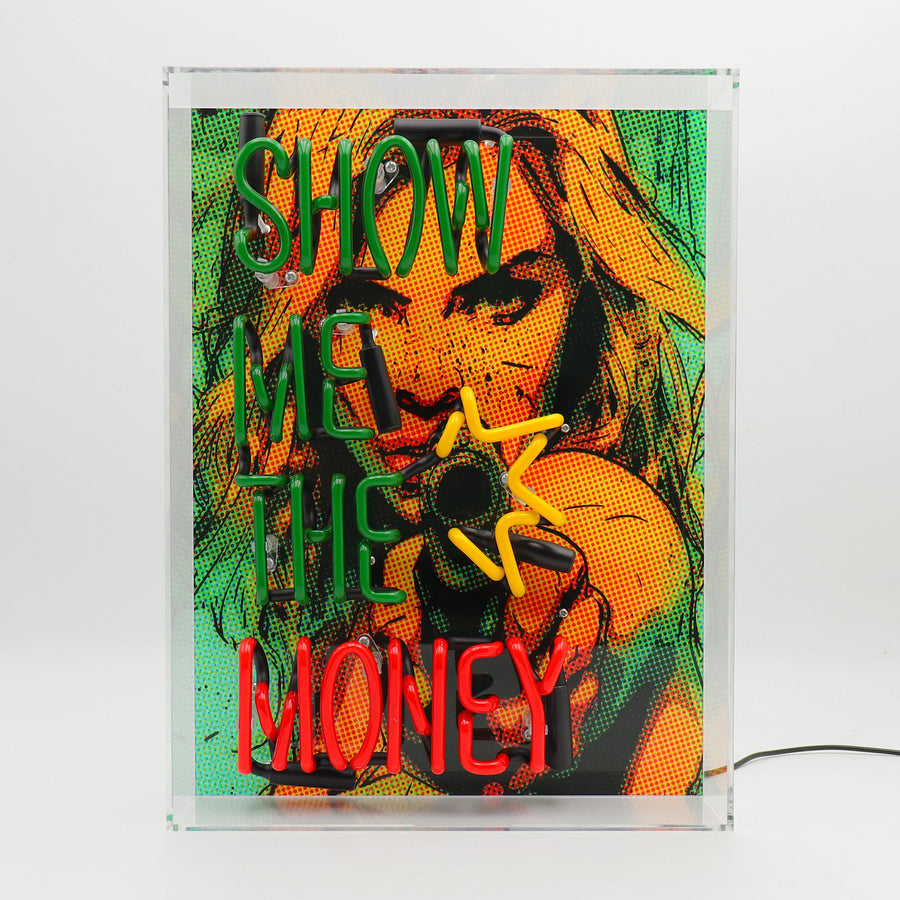 'Show me the Money' Glass Neon Box Sign - Locomocean Ltd