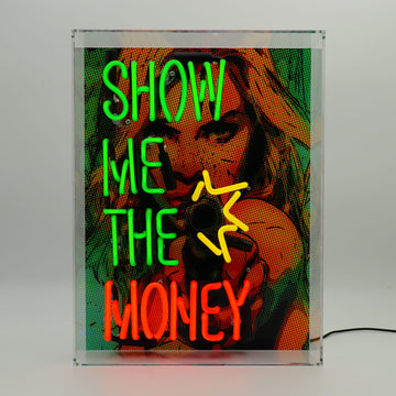 'Show me the Money' Glass Neon Box Sign - Locomocean Ltd