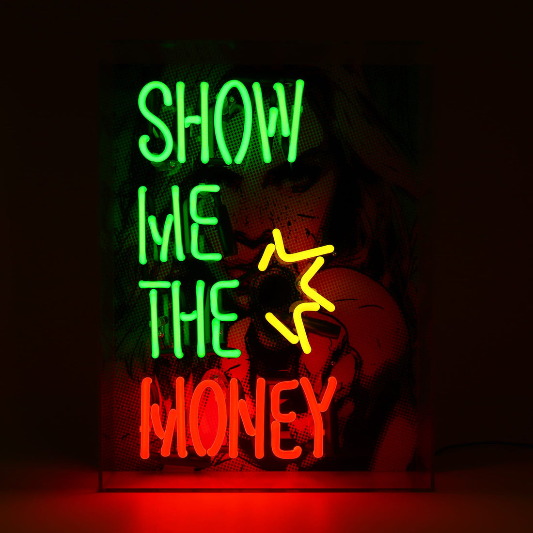 'Show me the Money' Glass Neon Box Sign - Locomocean Ltd