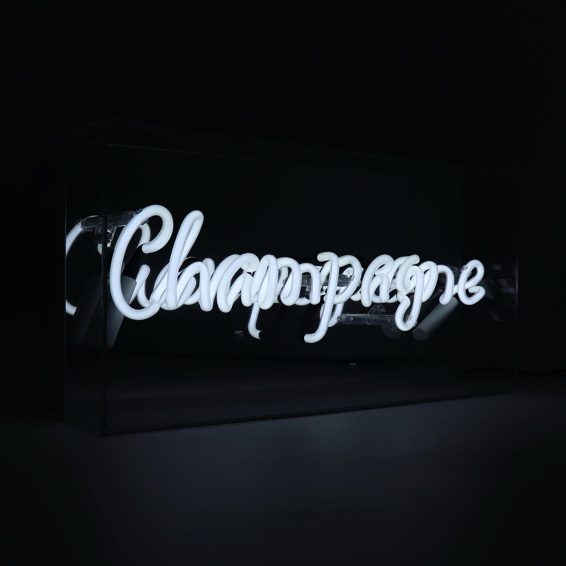 'Champagne' Glass Neon Sign - White - Locomocean Ltd