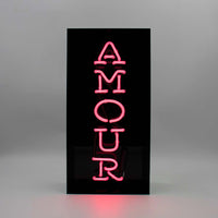 'Amour' Glass Neon Sign - Black Acrylic - Locomocean Ltd