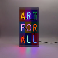 'Art For All' Glass Neon Sign