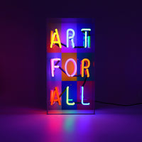 'Art For All' Glass Neon Sign