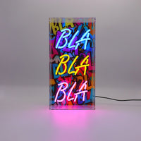 'Bla Bla Bla' Glass Neon Sign