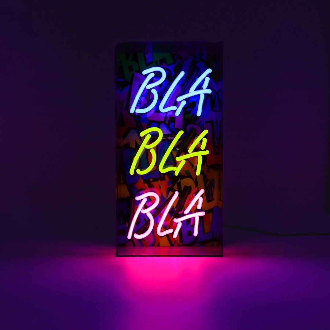 'Bla Bla Bla' Glass Neon Sign