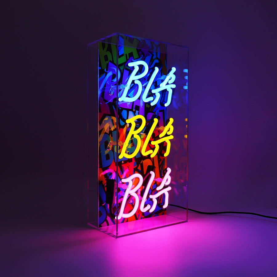 'Bla Bla Bla' Glass Neon Sign