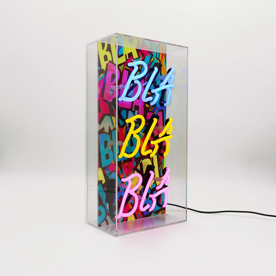 'Bla Bla Bla' Glass Neon Sign