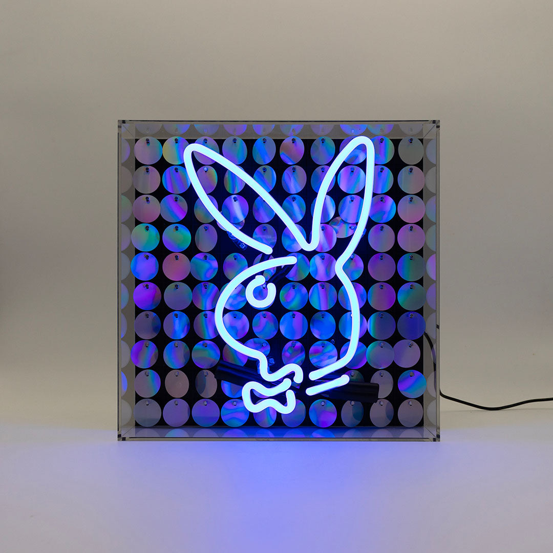 Playboy X Locomocean - Disco Bunny - Glass Neon Box Sign (Pre-Order) - Locomocean Ltd