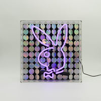Playboy X Locomocean - Disco Bunny - Glass Neon Box Sign (Pre-Order) - Locomocean Ltd