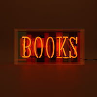 'Books' Glass Neon Sign