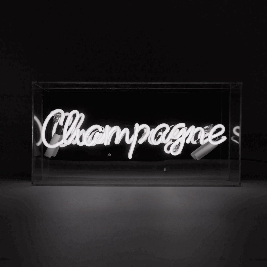 'Champagne' Glass Neon Sign - White