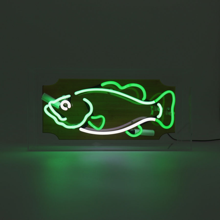 'Trophy Fish' Glass Neon Sign