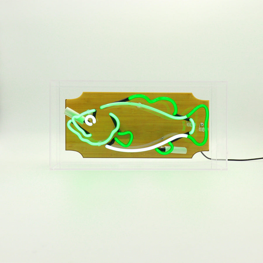'Trophy Fish' Glass Neon Sign - Locomocean Ltd