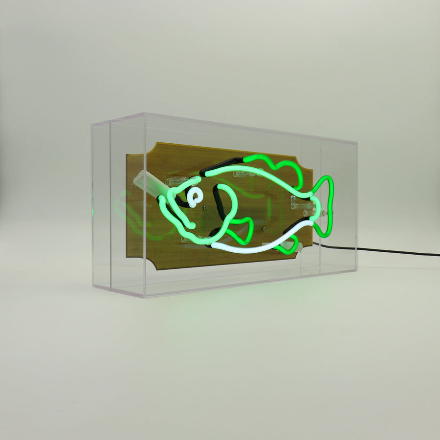 'Trophy Fish' Glass Neon Sign - Locomocean Ltd