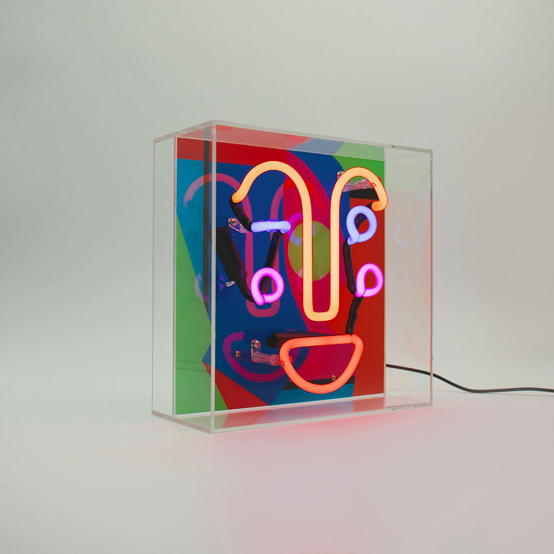 'Memphis Face' Neon Box Sign - Locomocean Ltd