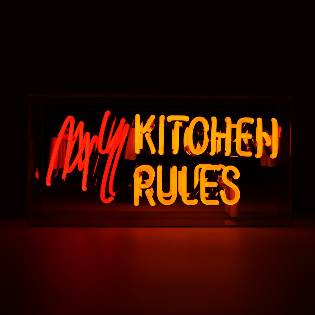 My Kitchen My Rules: Acrylic Box Glass Neon