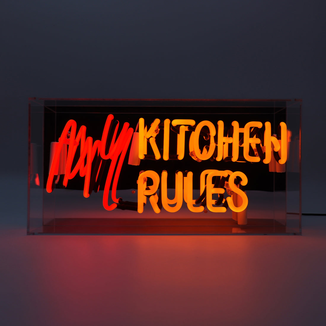 My Kitchen My Rules: Acrylic Box Glass Neon