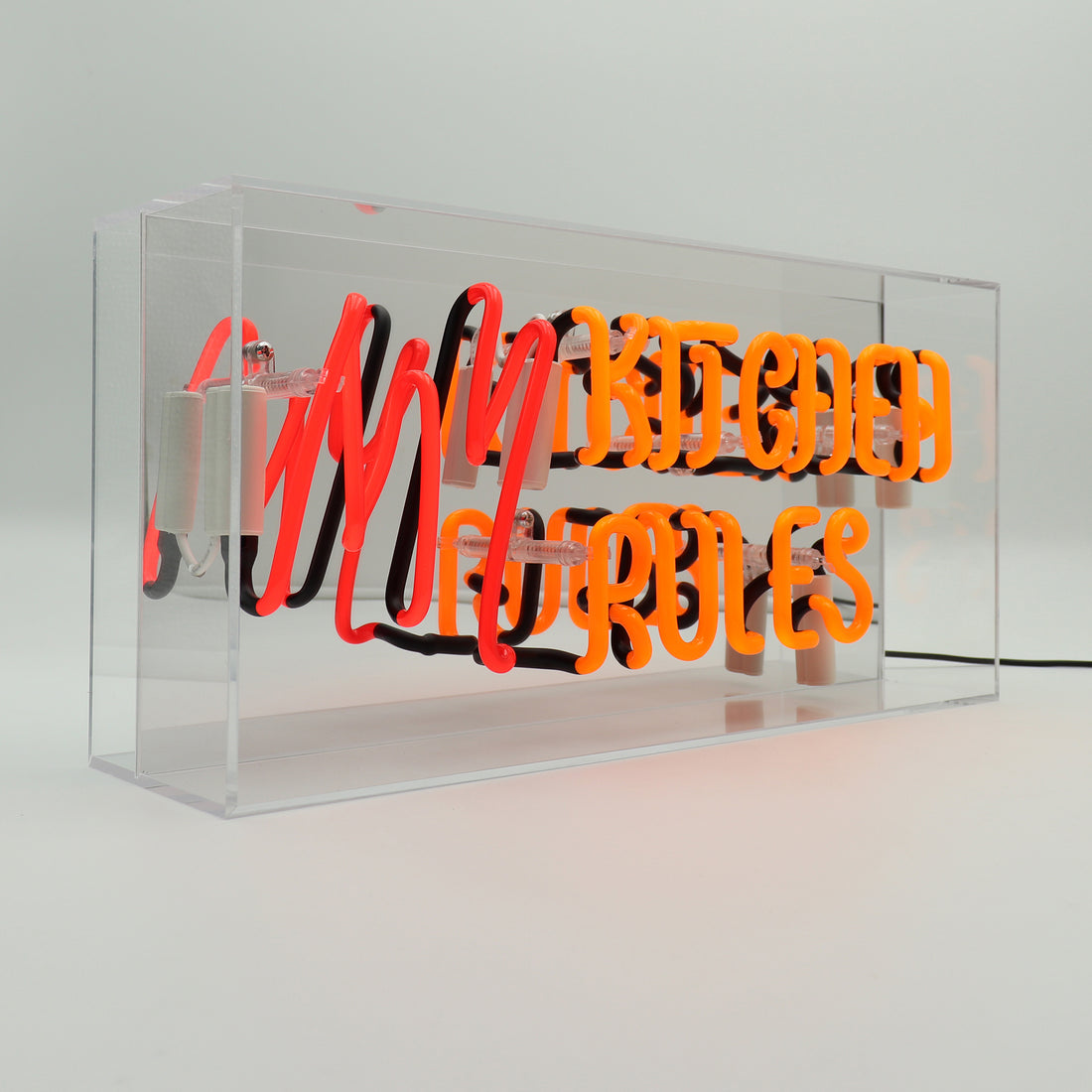 My Kitchen My Rules: Acrylic Box Glass Neon