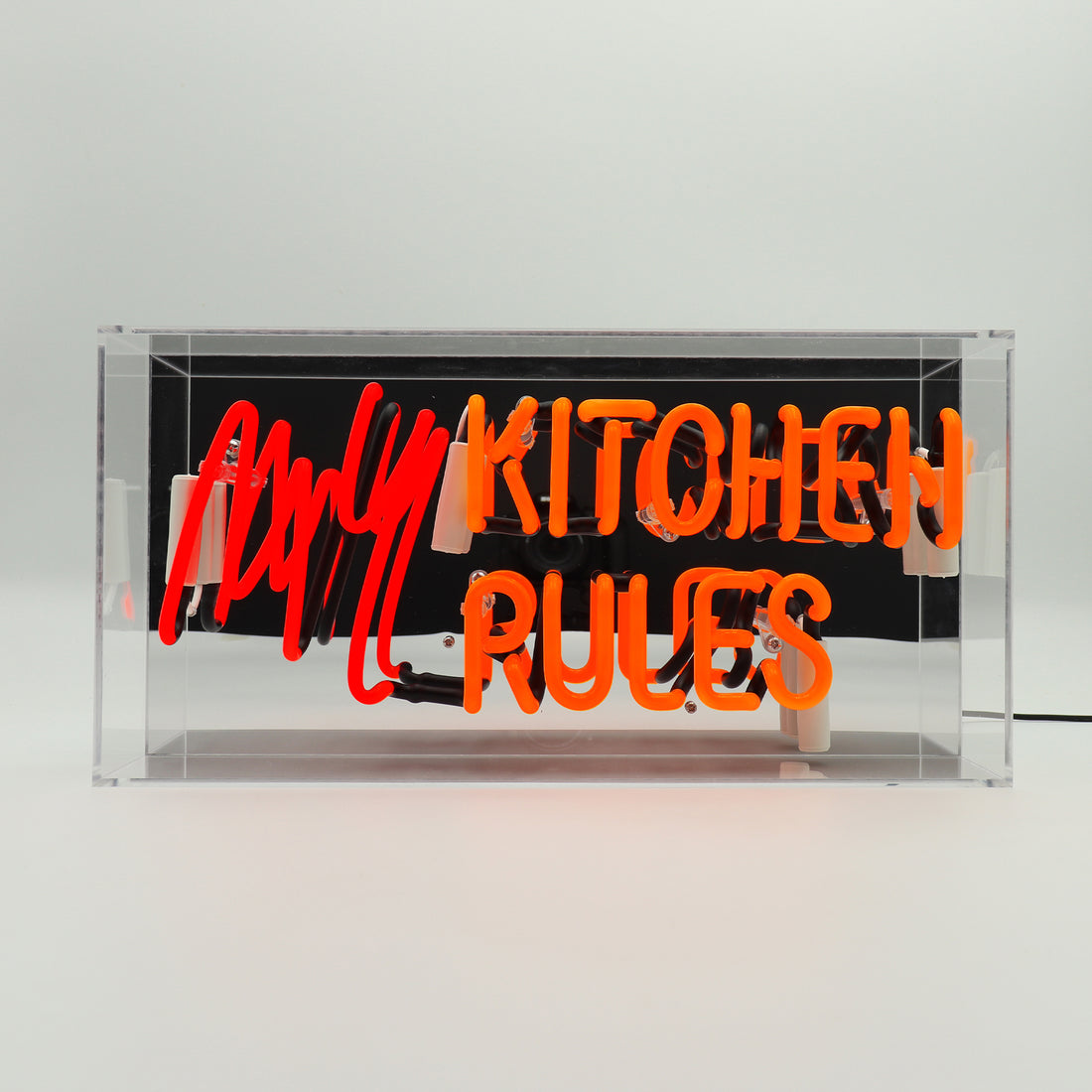 My Kitchen My Rules: Acrylic Box Glass Neon