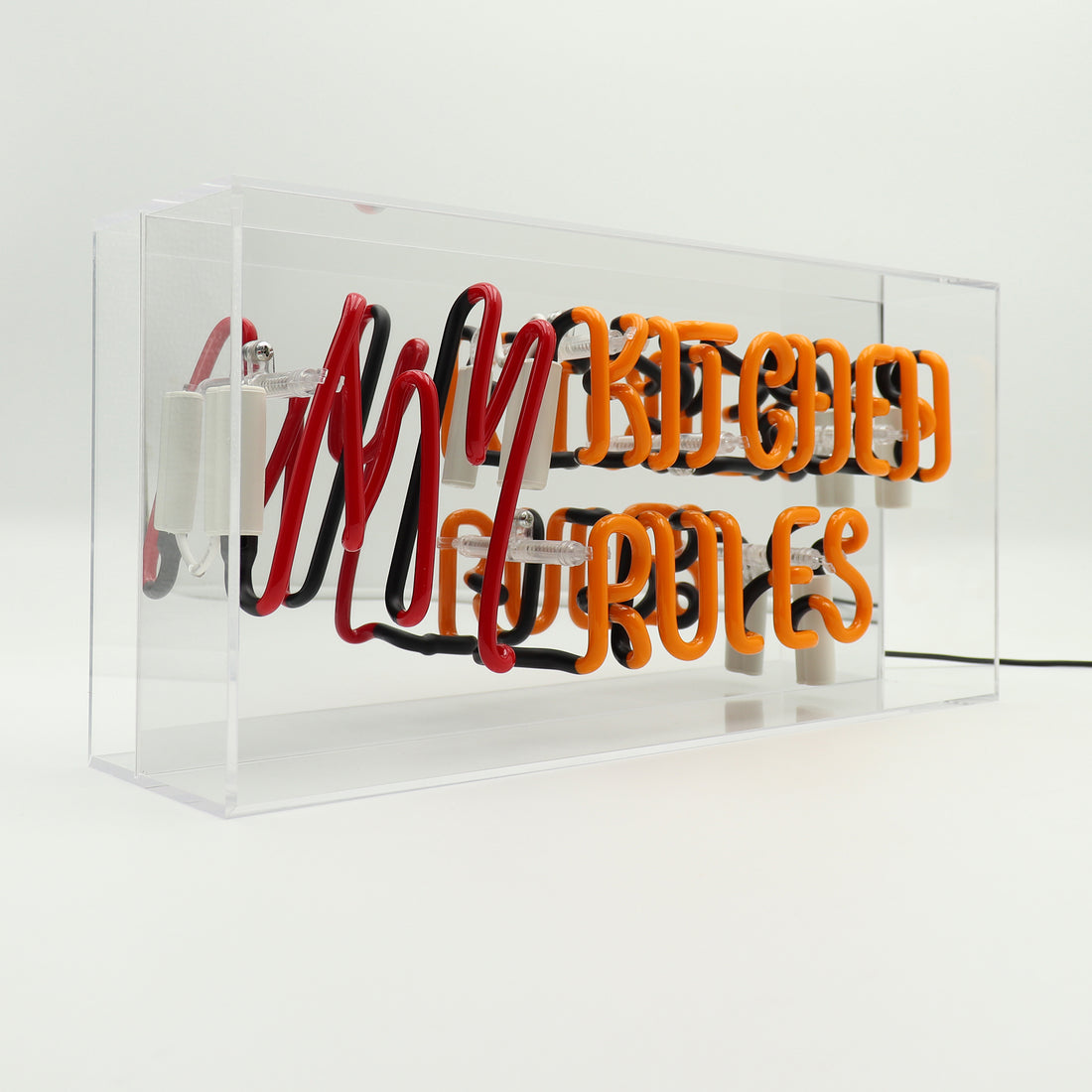 My Kitchen My Rules: Acrylic Box Glass Neon