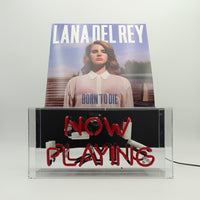 'Now Playing' Glass Neon Box Sign