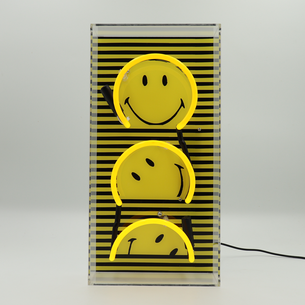 Rise and Shine: The Original Smiley Acrylic Box Glass Neon