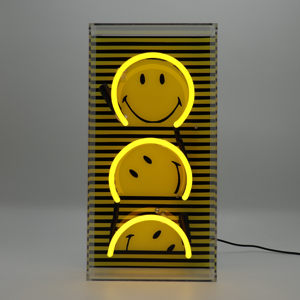 Rise and Shine: The Original Smiley Acrylic Box Glass Neon