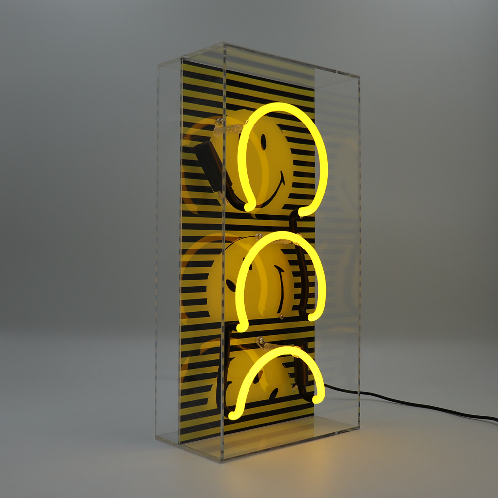 Rise and Shine: The Original Smiley Acrylic Box Glass Neon