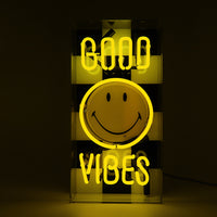 Good Vibes: The Original Smiley Acrylic Box Glass Neon