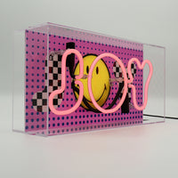 Joy Pink: The Original Smiley Acrylic Box Glass Neon