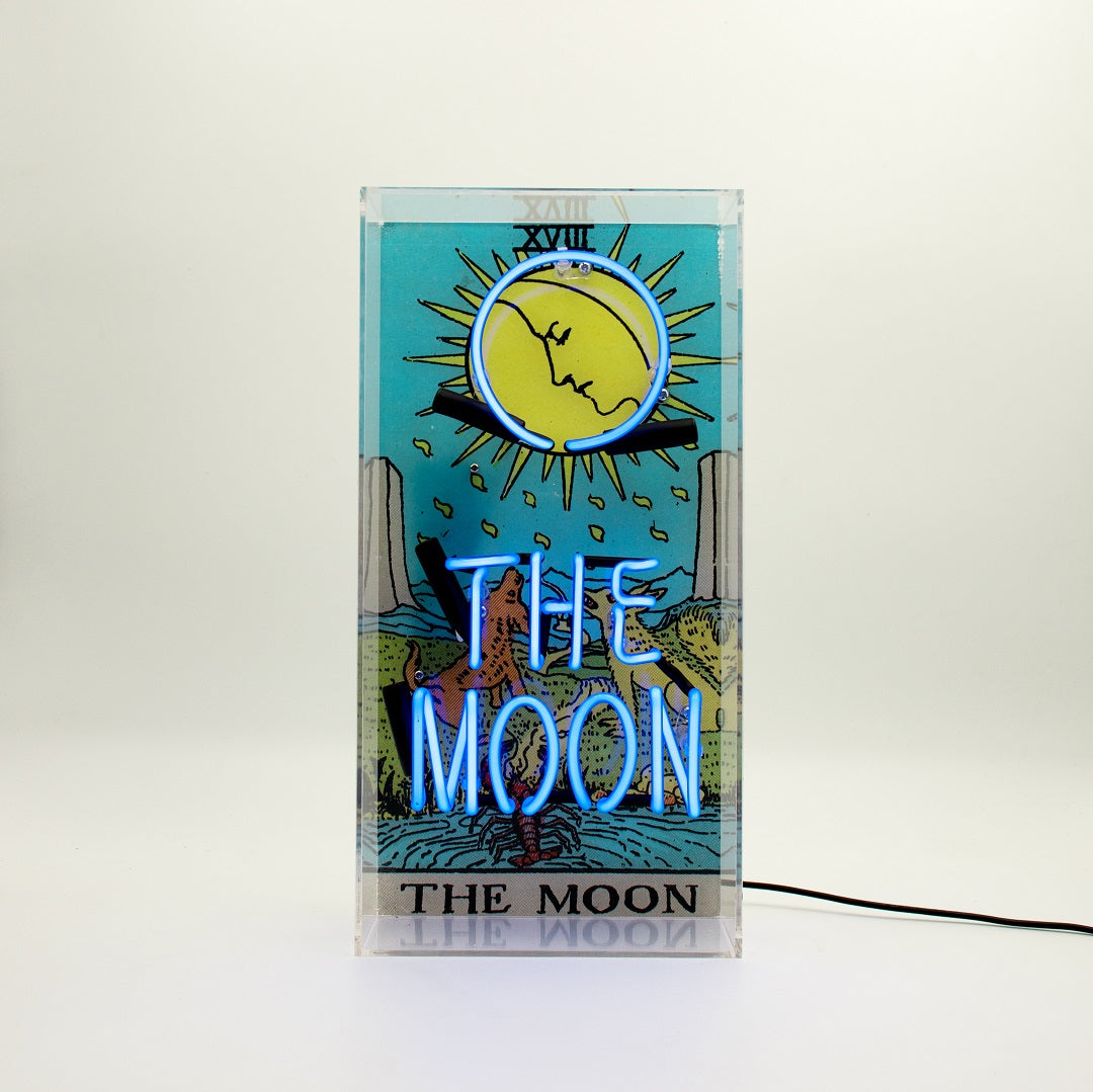 'The Moon' Tarot Glass Neon Box Sign