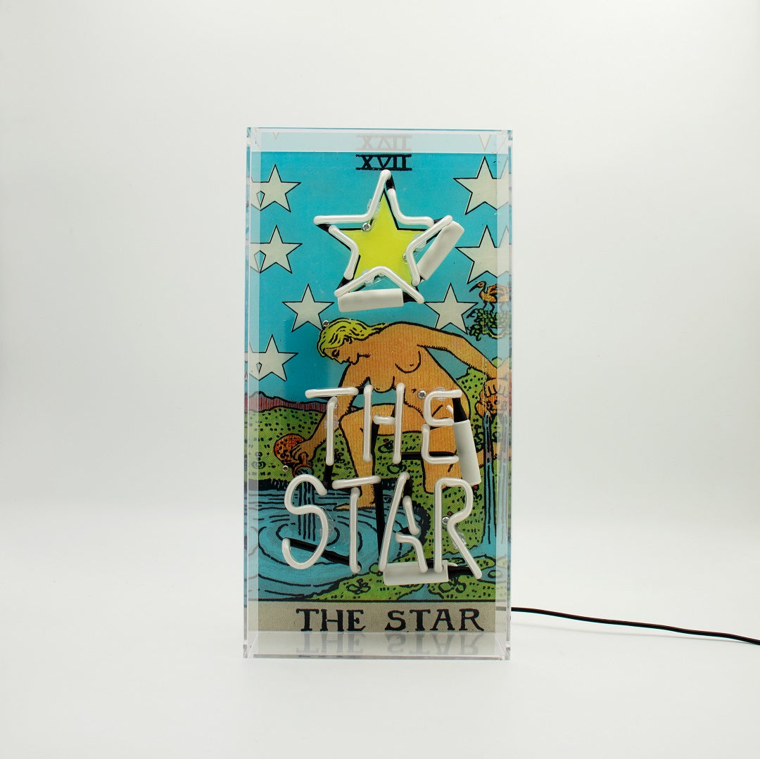 'The Star' Tarot Card Glass Neon Box Sign