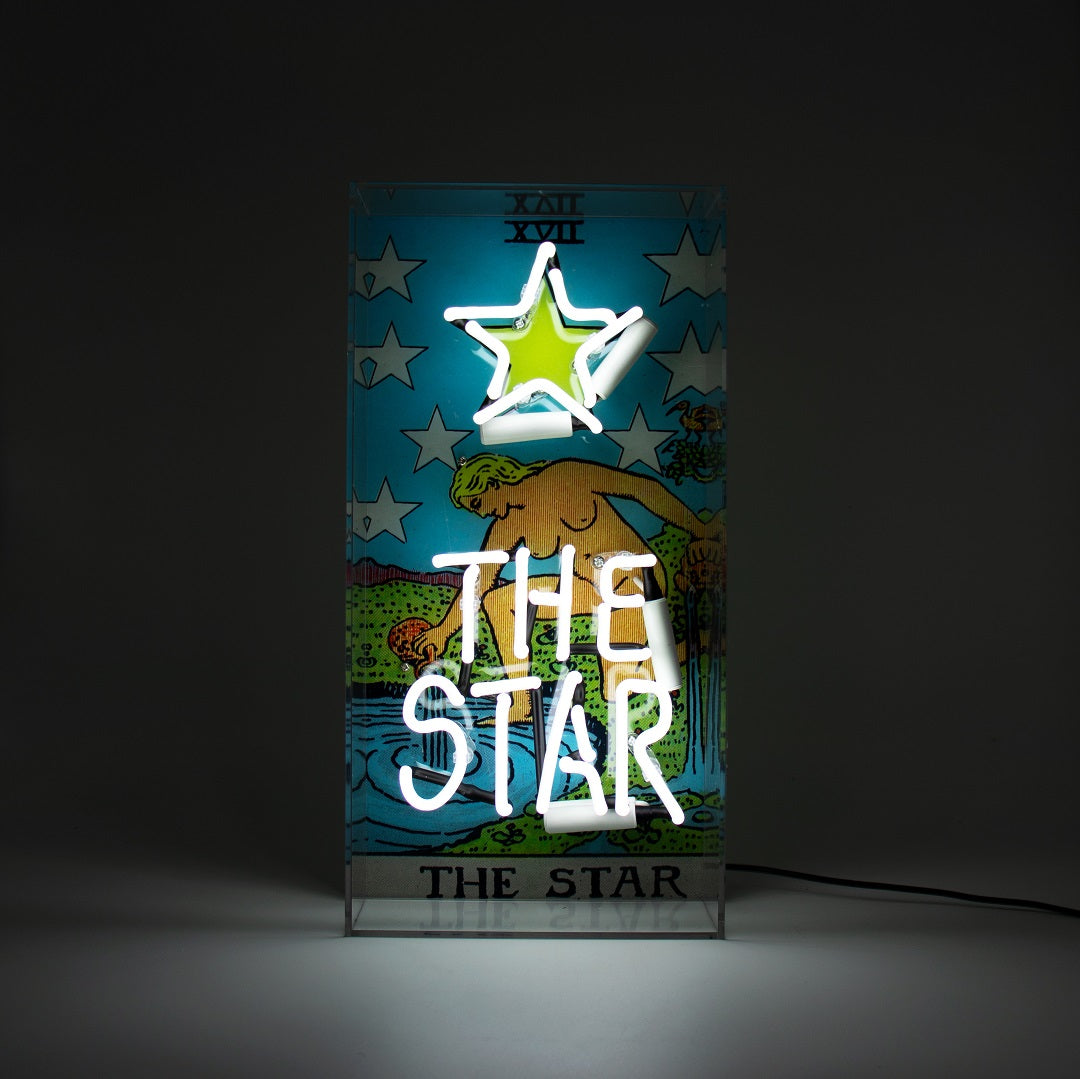 'The Star' Tarot Card Glass Neon Box Sign