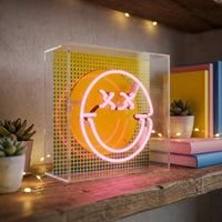 Fun Smile Pink: S.W.Smiley Acrylic Box Glass Neon