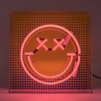 Fun Smile Pink: S.W.Smiley Acrylic Box Glass Neon