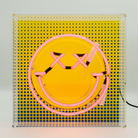 Fun Smile Pink: S.W.Smiley Acrylic Box Glass Neon