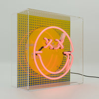 Fun Smile Pink: S.W.Smiley Acrylic Box Glass Neon