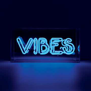 'Vibes' Glass Neon Box Sign - Locomocean Ltd