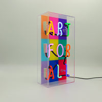 'Art For All' Glass Neon Sign