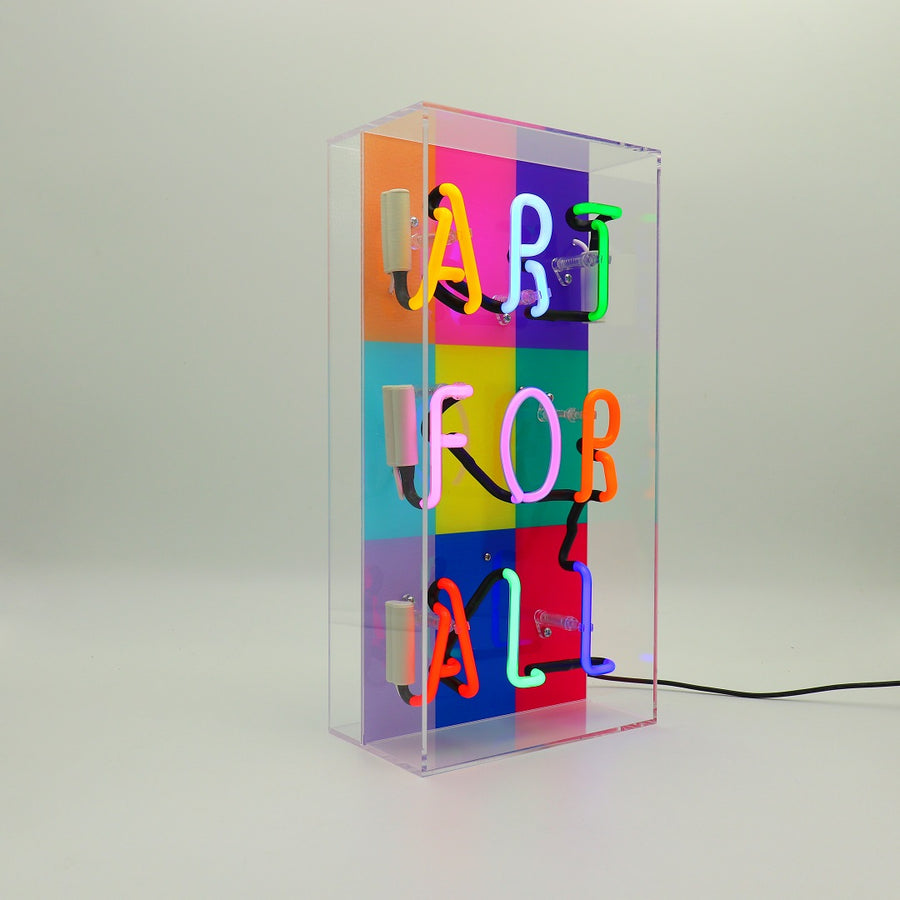 'Art For All' Glass Neon Sign