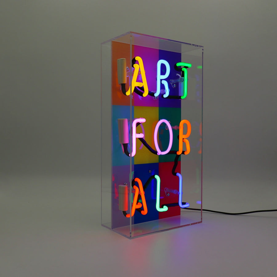 'Art For All' Glass Neon Sign