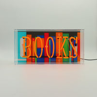 'Books' Glass Neon Sign