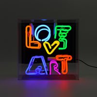 'Love Art' Glass Neon Box Sign