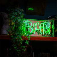 'Bar' Glass Neon Sign - GREEN - Locomocean Ltd