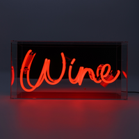 'Wine' Glass Neon Box Sign (Mirror)